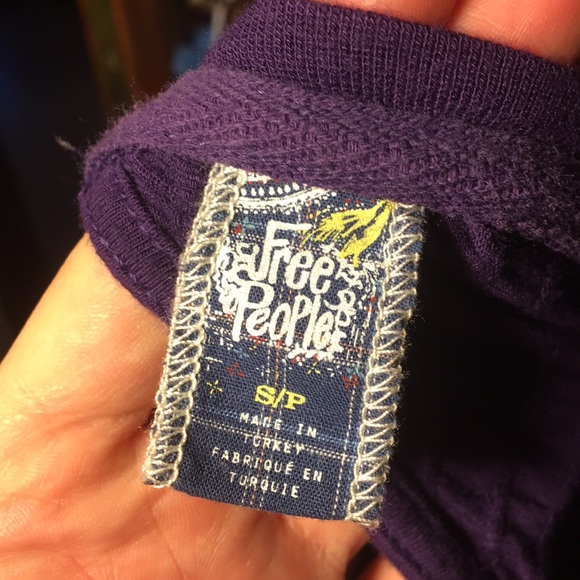 Free People purple long sleeves scrunchy top small - Picture 6 of 8